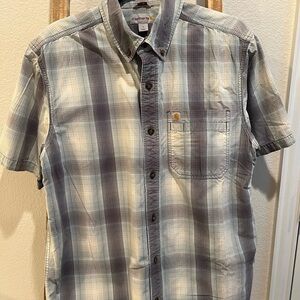Carhartt Gray Casual Button Down Shirt Lightweight Cotton